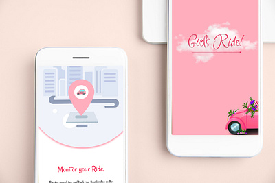 Girls Ride App 3d animation branding graphic design motion graphics ui