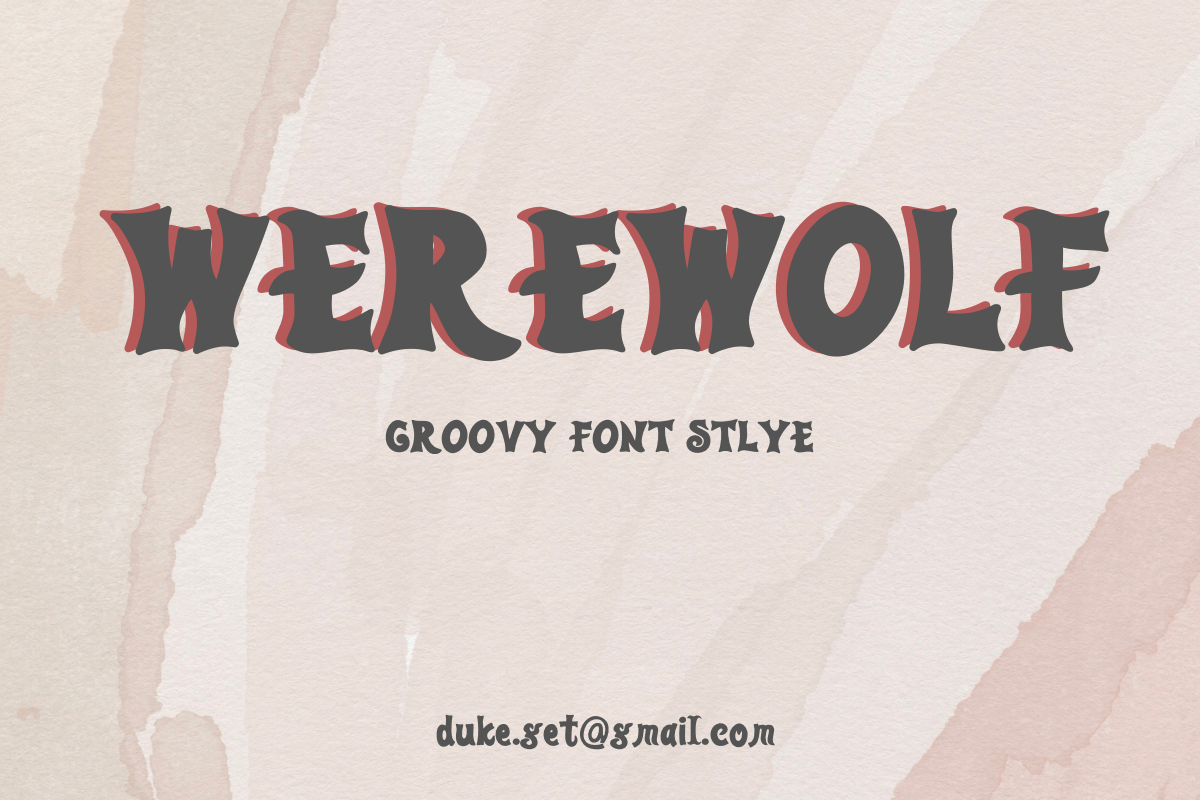 WEREWOLF FONT design display font fonts groovy retro