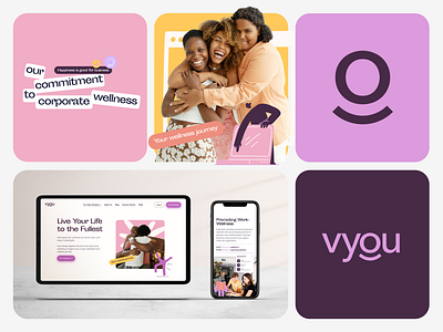vyou - corporate wellness product branding branding corporate design digital logo minimal product wellness