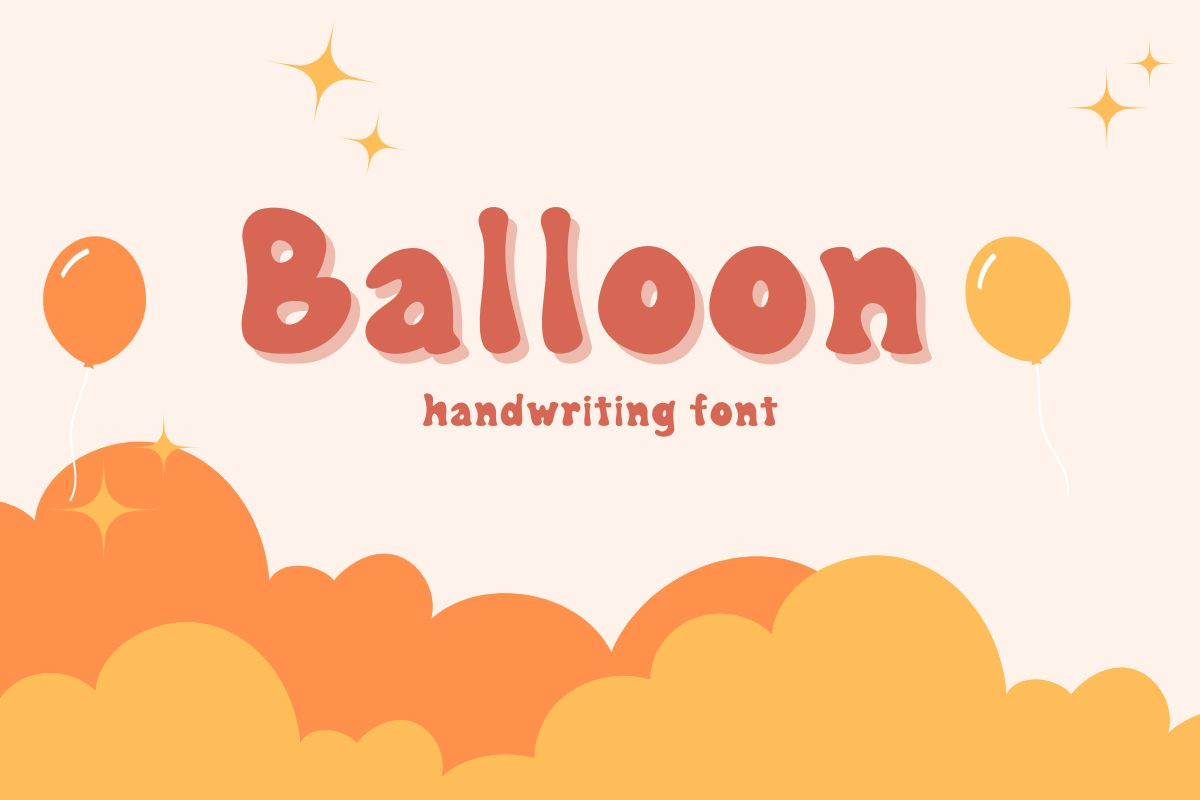 Balloon Handwriting Font>>https://creativemarket.com/Ruddean2109 by ...