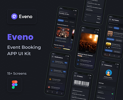 Eveno - Event booking App design app branding design graphic design illustration logo ui ux vector website