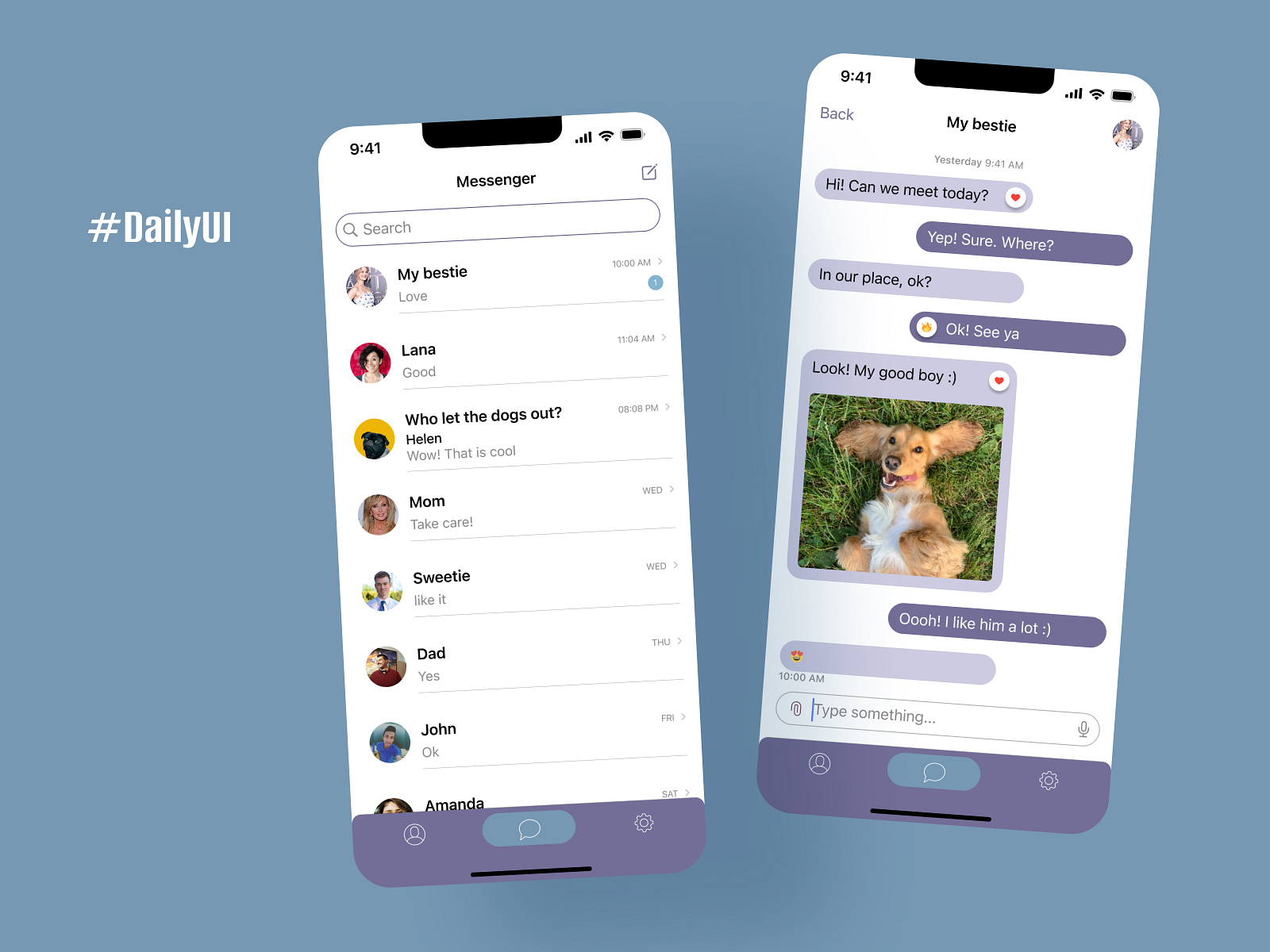 Daily UI 013 - Direct Message by Tatiana on Dribbble