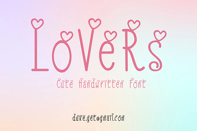 Lovers Font design font fonts sanserif script written