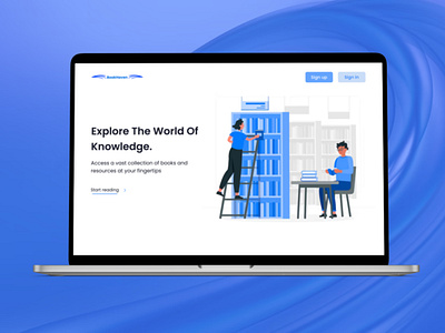 Simple hero section design for e-library bookstore design e library edutech ui webapp