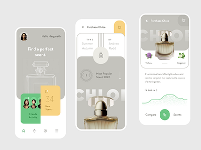 Perfume Rating Mobile App app clean design flat illustration mobile ui ux
