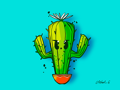 Cacti Girl cactus character charactr cute desert flower girl hand drawn illustration ink nature spiky