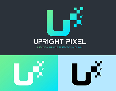 UpRight Pixel Logo Design 3d animation branding graphic design logo ui