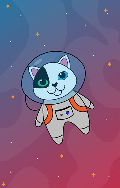 Cat Astronaut, 2D Vector Illustration graphic design illustration vector