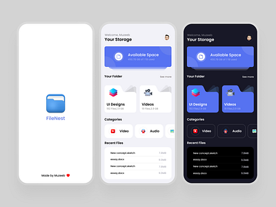 File Manager App ui #dailyuidesign android app app design appdesign dark mode file manager ui file organization flat design folder structure interaction design ios app material design mobile ui responsive design ui ui animation ui design