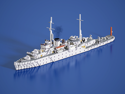 HMS Black Swan 3d design graphic design illustration magicavoxel voxel