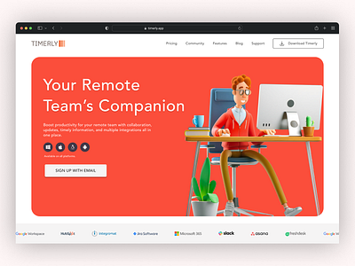 Collaboration and Productivity Application Landing Page b2b b2b2c b2c branding collaboration design download graphic design illustration landing page login nokhouse productivity sign up ui ux