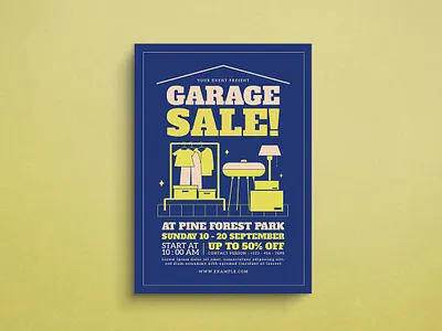 Garage Sale Flyer design flat design flyer flyer mockup garage sale graphic graphic design illustration mockup sale template ui yard sale