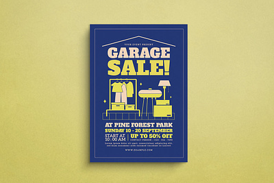 Garage Sale Flyer design flat design flyer flyer mockup garage sale graphic graphic design illustration mockup sale template ui yard sale