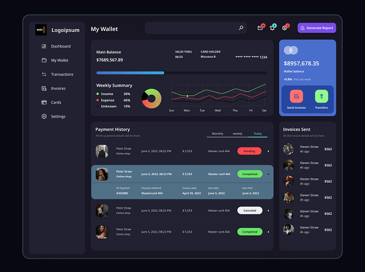Expense Log by Bhuvana B on Dribbble