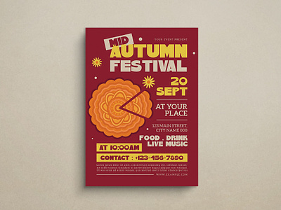 Autumn Festival Flyer autumn design fall festival flyer graphic design mockup poster season template ui