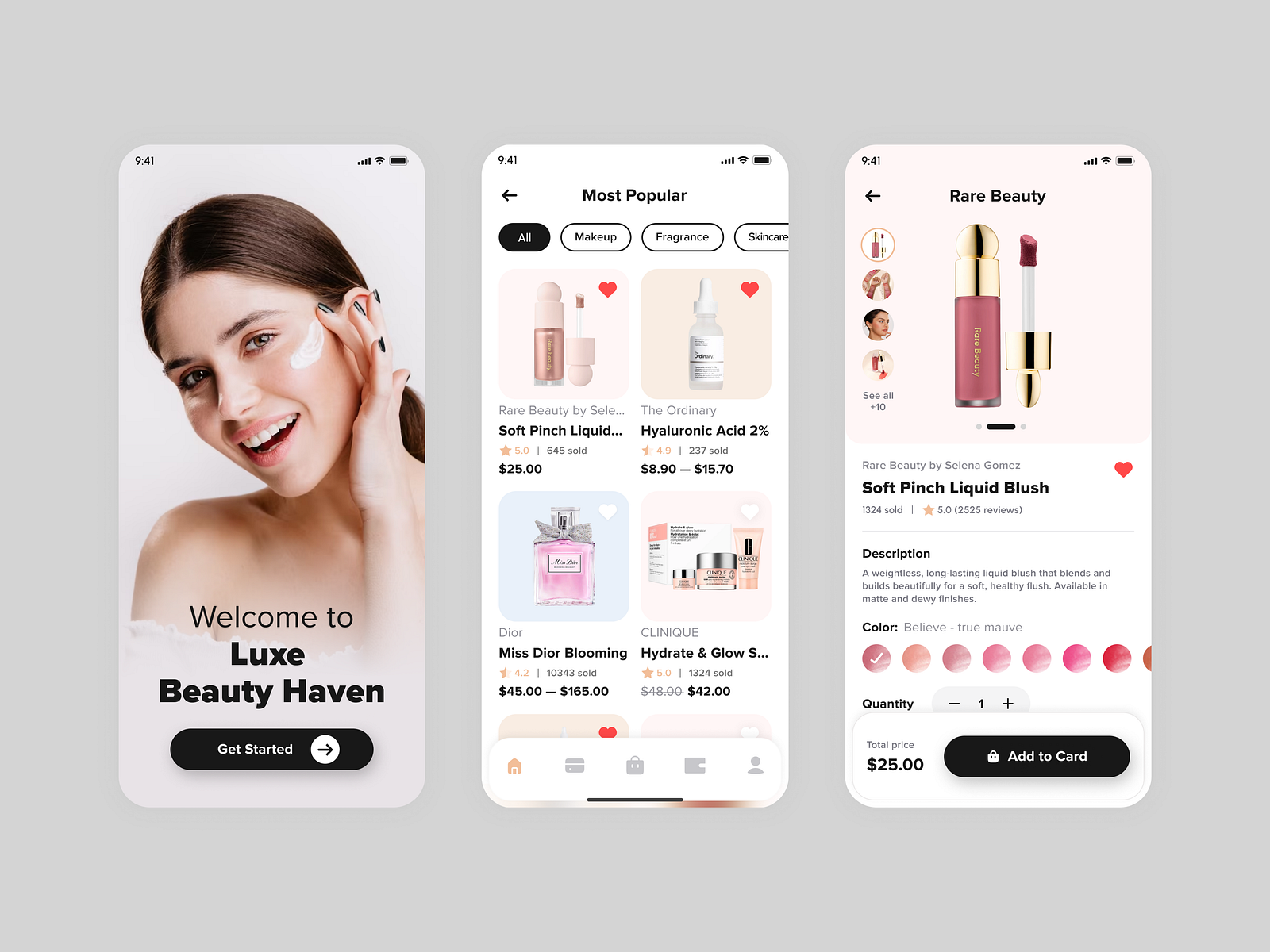 App for selling beauty products by Iana Kydryavtseva on Dribbble