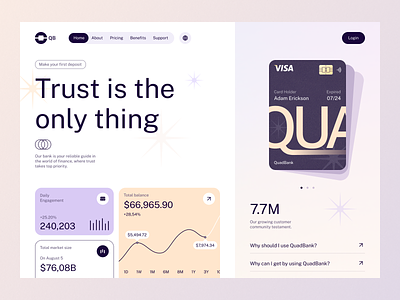 Online banking e-wallet dashboard for QuadBank card inspiration visa visa card