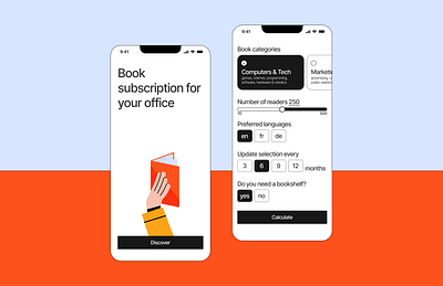 Book subscription app 004 app calculator dailyui form ios mobile mobileapp settings slider splashscreen ui