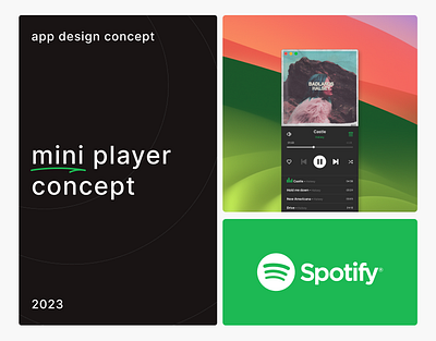 Spotify mini player - ui concept app app design concept figma macos music spotify trend ui