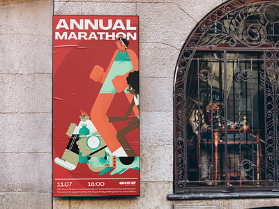 Marathon Event Poster Design active lifestyle advertising branding design design studio digital art digital illustration event poster graphic design illustration illustrator jogging marathon marketing outdoor advertising poster poster design running sports sports event