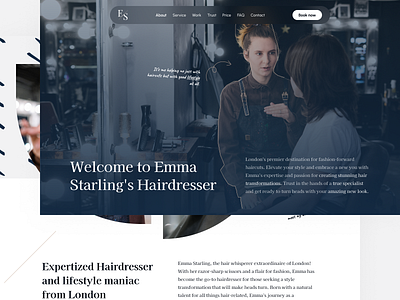 Hairdresser - Landing Page about bio booking form business card figma google reviews hair hairdresser landing page online presentation proffesional look qoutes services studio template video