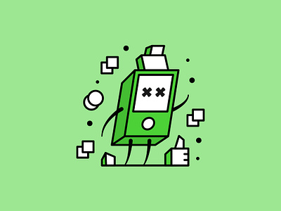 Green cube robots cartoon illustration cartoon cartoon illustration cartoon style design icon icon illustration illustration logo