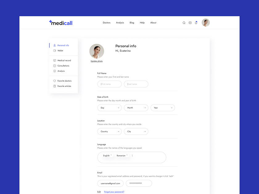 Personal Account Page Design designs, themes, templates and ...