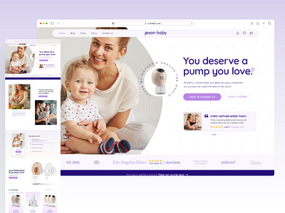 'Jevon Baby' Breast Pump Landing Page branding design graphic design illustration landing page logo ui ux web website