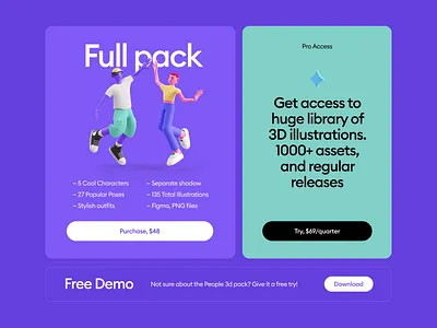 Pricing cards | 3d characters 3d characters 3d icon 3d illustration card landing pricing