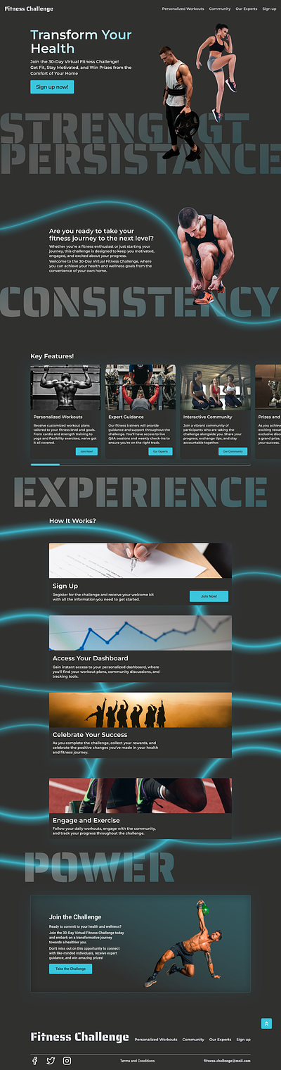 Fitness Landing Page design graphic design ui ux web design