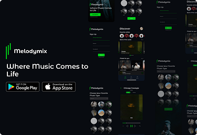 Music app Melodymix app modern music music app spotify ui