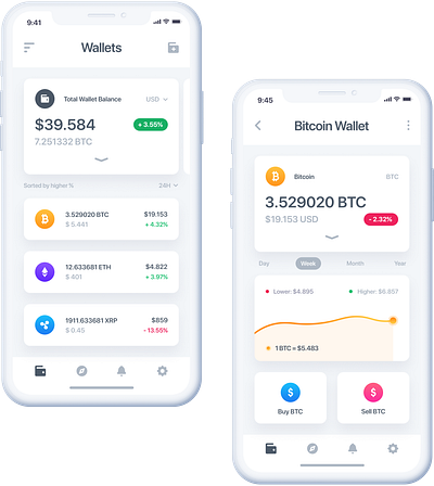 Bitcoin Wallet Mobile App UI Design branding design illustration mobile app mockup ui ux vector