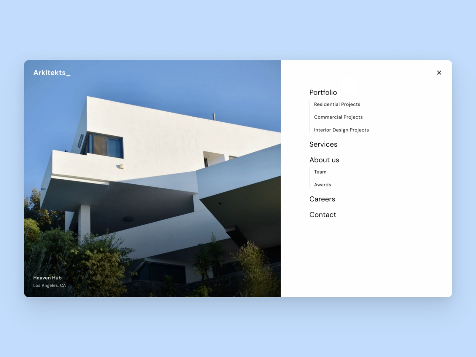 Mega Menu | Architect's website by Kamil on Dribbble