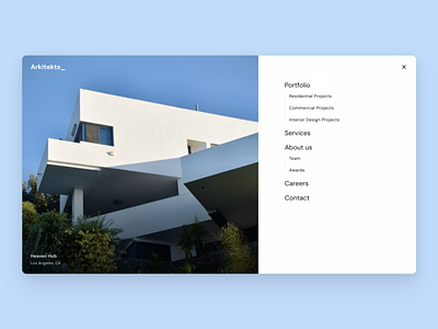 Mega Menu | Architect's website desktop hover landing page mega menu nav navigation ui design user experience ux design video web design website