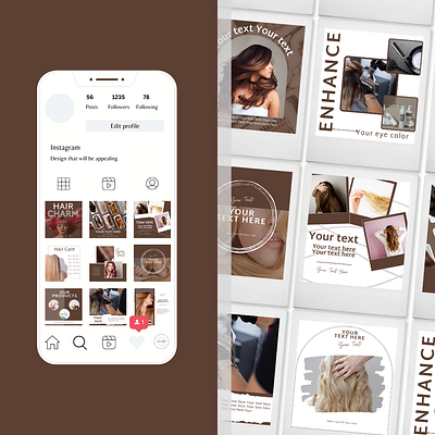 Small Business IG (hair studio) haircare studio instagram account small business template