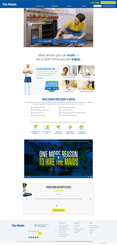 Cleaning Services - Web Design cleaning designs figma services ui ux web website