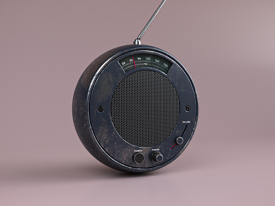 Radio 3d 3d modeling design icon old radio render ui ux webshocker