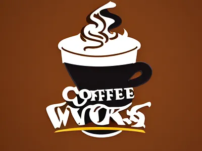Coffee works graphic design illustration logo