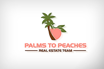 Palm to Peaches Real Estate Logo app branding design graphic design illustration logo typography ui ux vector