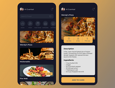 #DailyUI #043 app dailyui delivery deshboard design fastfood figma food fooddelivery icons mobile ui