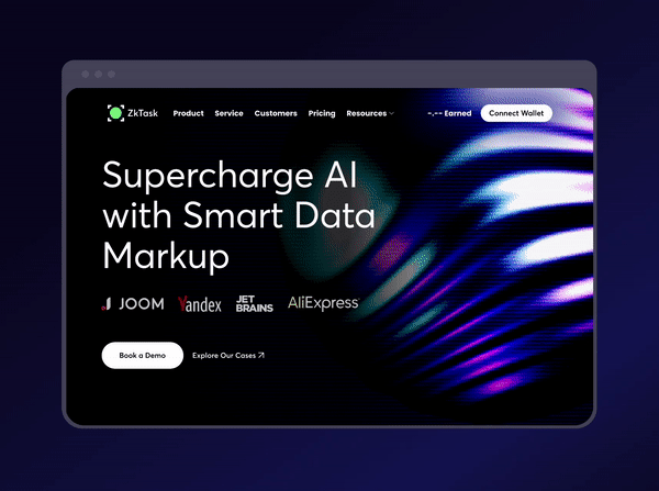 "ZkTask" Platform for AI StartUp ai animation branding flow hero logo startup typography ui ux web design