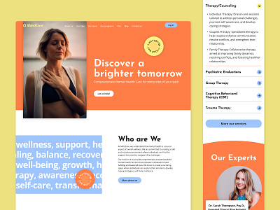 MindCare - Website agency care design main page minimal self care site ui ui design ux website wellness