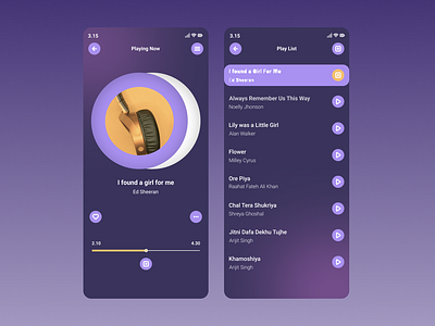 Music Player android app design audio player branding creative design dailyui design illustration interaction design minimalist design mobile design monile design music app simple song player ui ui challenge ui design ui inspiration user interface