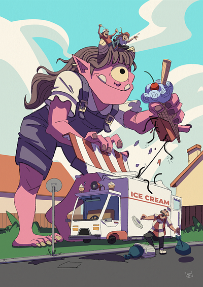Ice Cream Truck Heist! beamij charadesign colors freelance graphic design illustration kidillustration monster sketchbook visual development