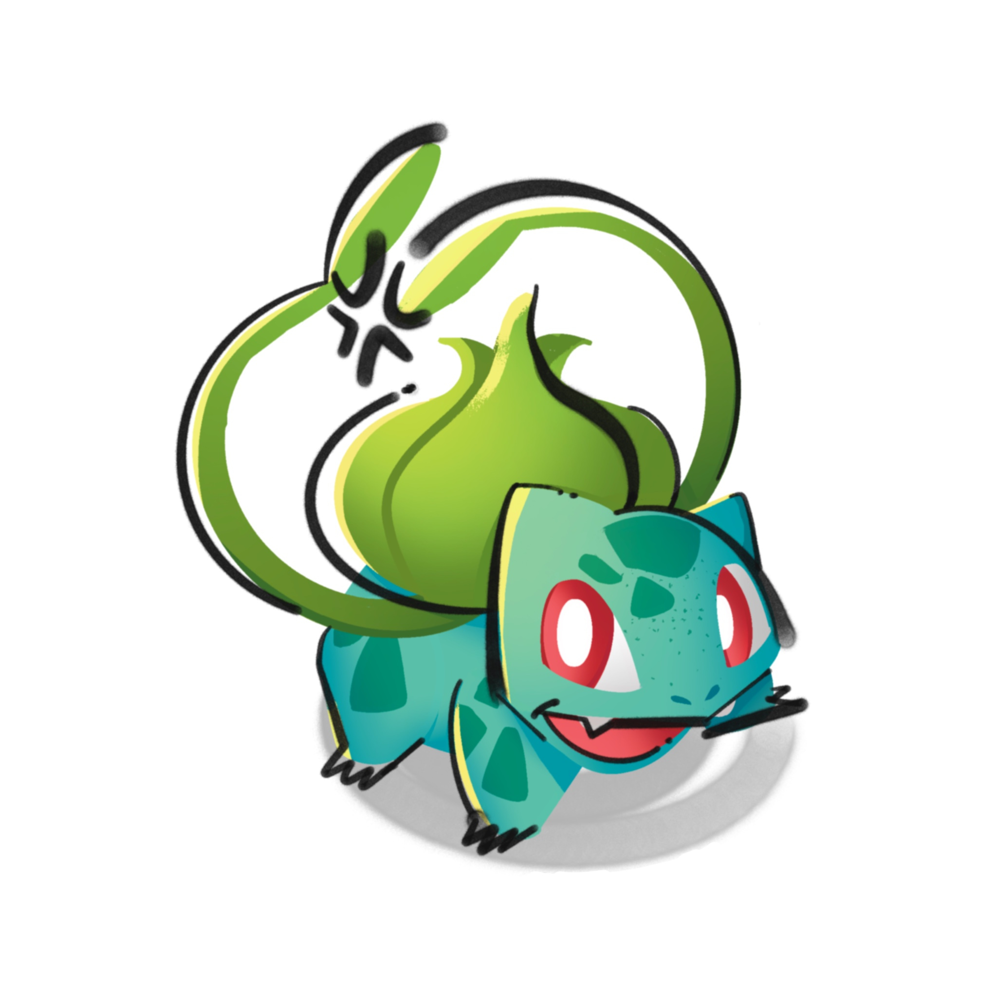 001 Bulbasaur art bulbasaur digital etsy illustration painting pokemon procreate sketch sticker style