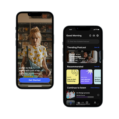 Podcast app app design ui ux