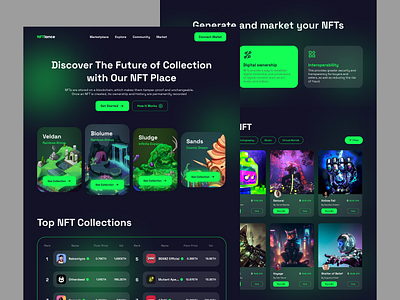 NFTLance - Landing Page design graphic design landing page nft nft website popular trend ui ui design uiux ux web design