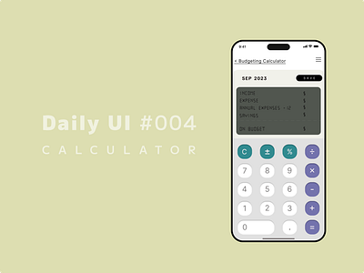 Daily UI #004 budget calculator daily ui daily ui004