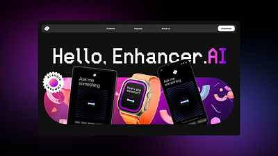 Enhancer. AI for Audio enhancing app branding design graphic design illustration logo typography ui ux vector