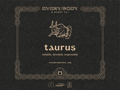 ESC Zodiac Collection - Taurus alchemy brand design brand identity branding branding design candle collection illustrator label label design medieval packaging packaging design product sticker taurus vector vintage visual identity zodiac